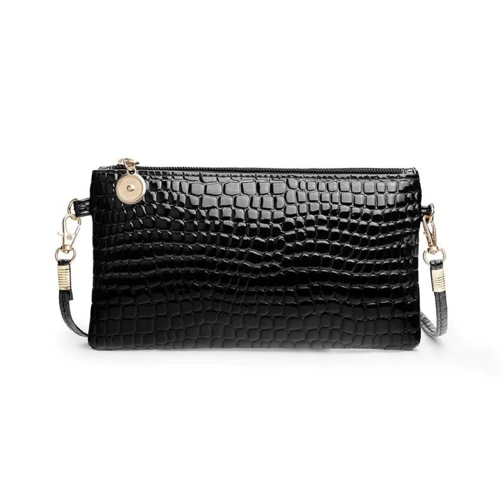 Slim PU Baguette Satchel Shoulder Bag – Elegant Zipper Purse for Women