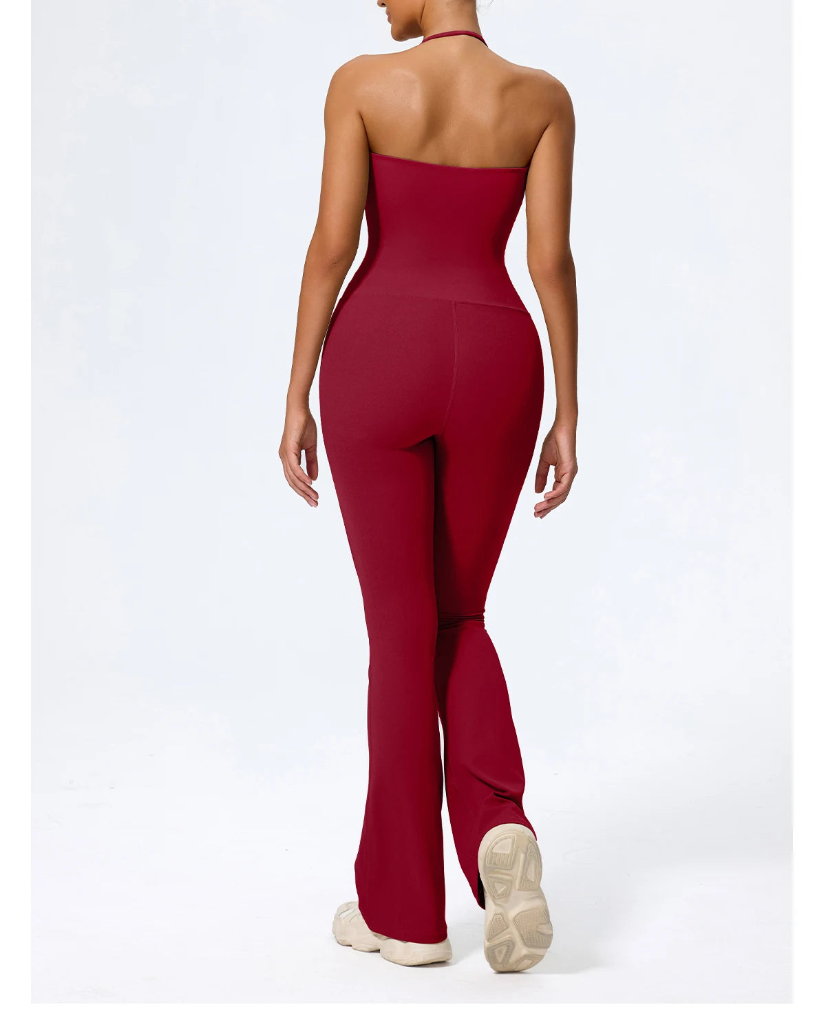 Women's Sleeveless Yoga Jumpsuit – Gym Flared Overalls Neck-Hanging Backless Sportswear