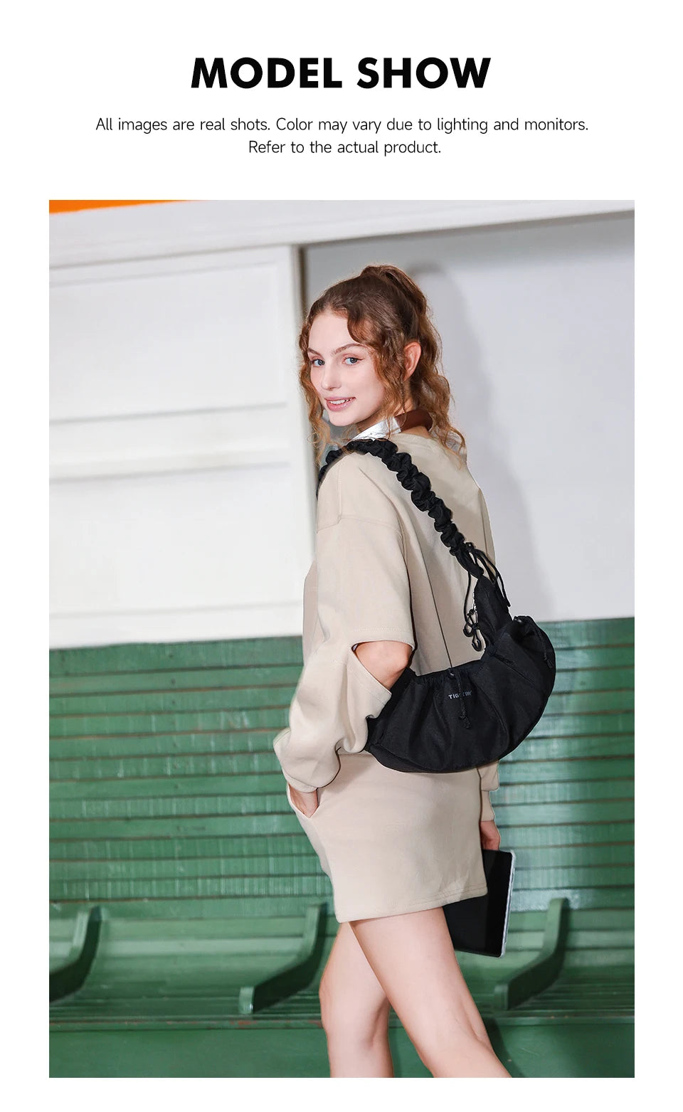 Tigernu Women Bags Fashion Half-Moon Shoulder Bag Female Underarm Bag Light Wrinkled Drawstring Handbag Women Totes Shoulder Bag