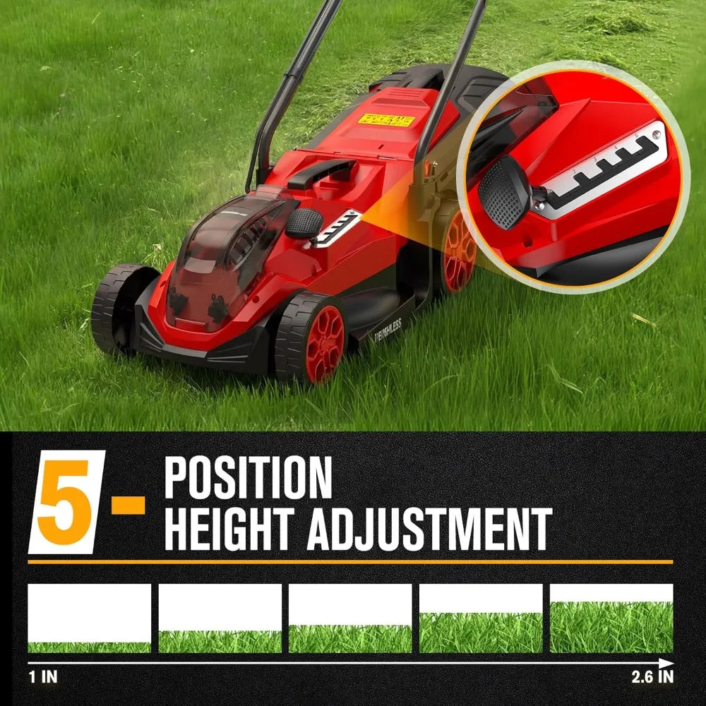 14-Inch Cordless Brushless Push Mower | 2-in-1 Mulching & Bagging, 5-Position Height, Milwaukee M18 Compatible (Tool Only)