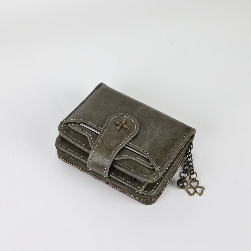 Women's Fashion Buckle Wallet – Short Zipper Coin Purse in European & American Style