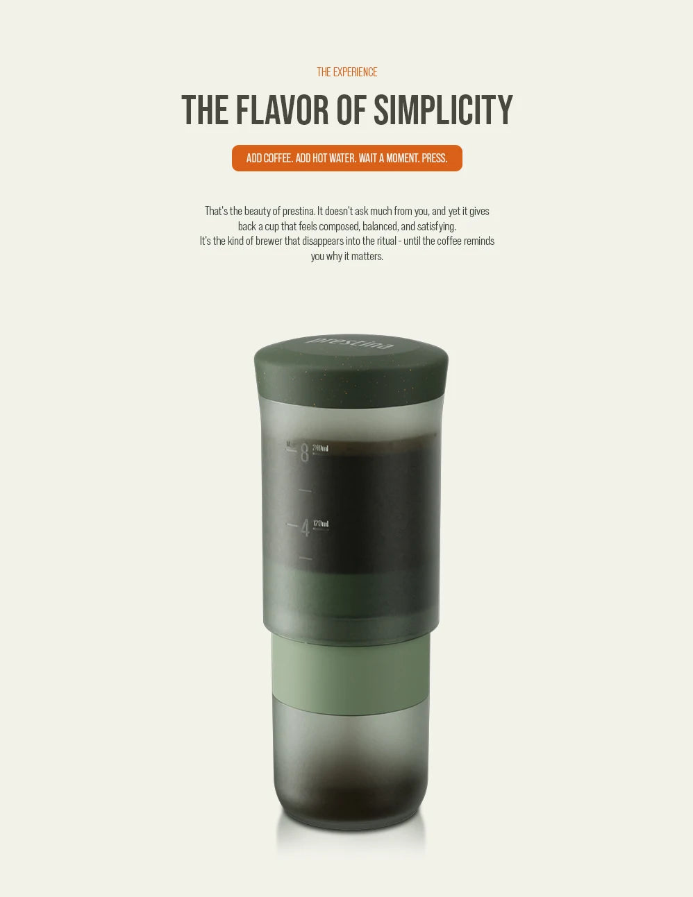 Coffee Anywhere, Anytime — WACACO Prestina All-in-1 Portable French Press | Foldable Manual Brewer for Camping, Hiking & Travel