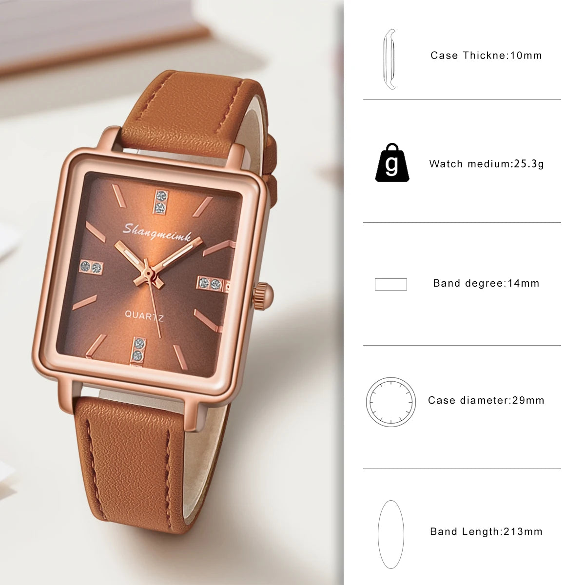 Minimalist Women's PU Leather Quartz Wrist Watch