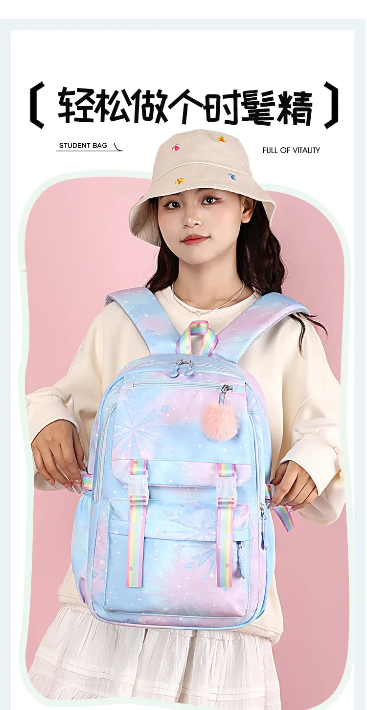Custom Print Nylon Backpack – Laptop School & Travel Bag for Women