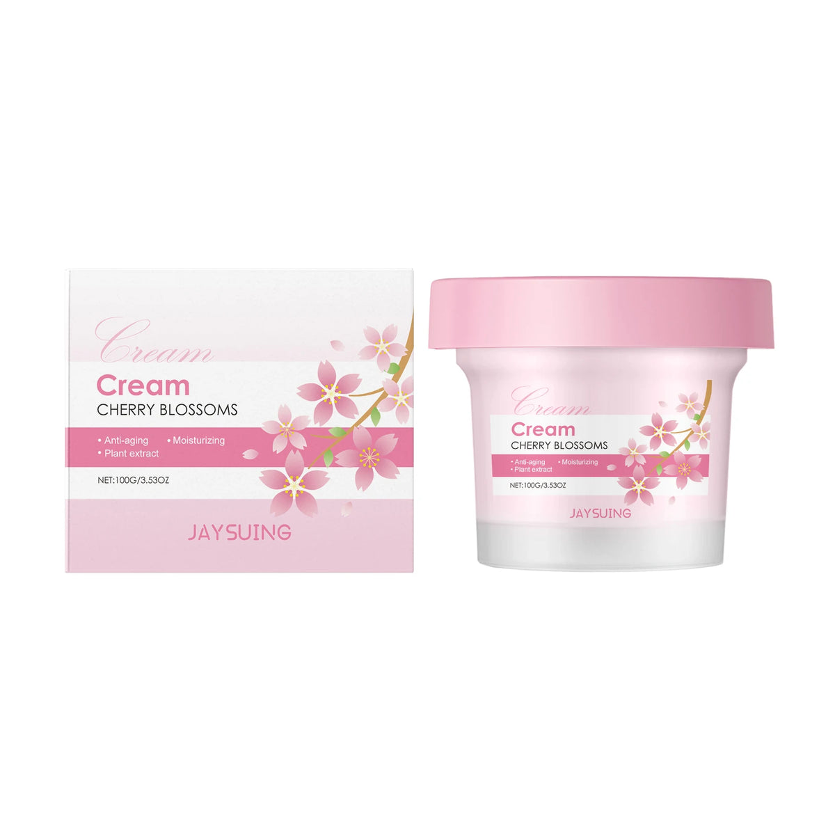 Sakura Skincare Set – Cherry Blossom Face Cream, Serum, Toner, Cleanser & Eye Cream for Women