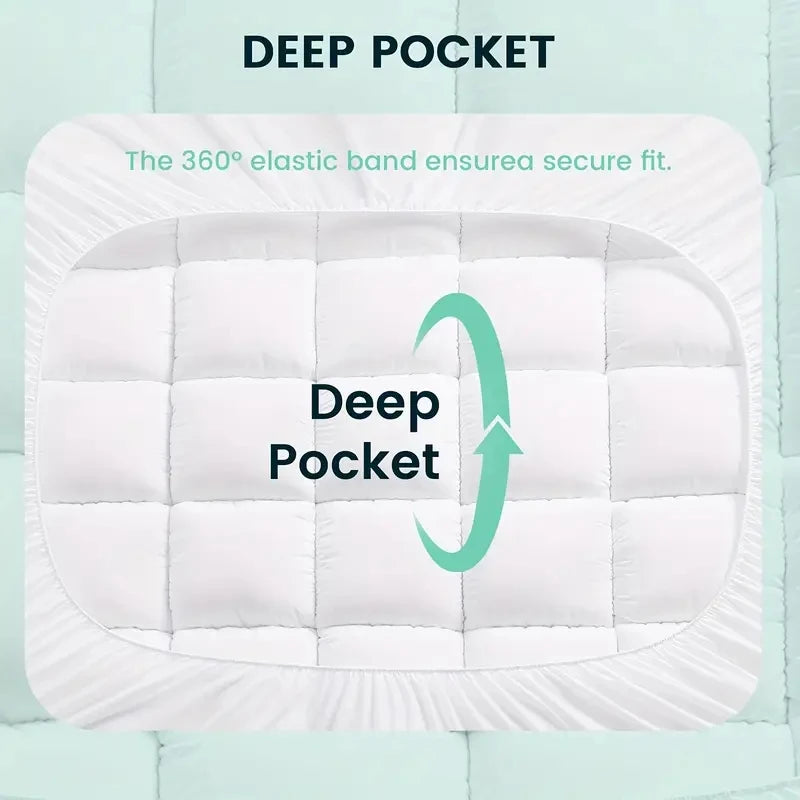 Extra Thick 1000GSM Mattress Topper – Cooling, Noiseless, Breathable, Deep Pocket, Machine Washable