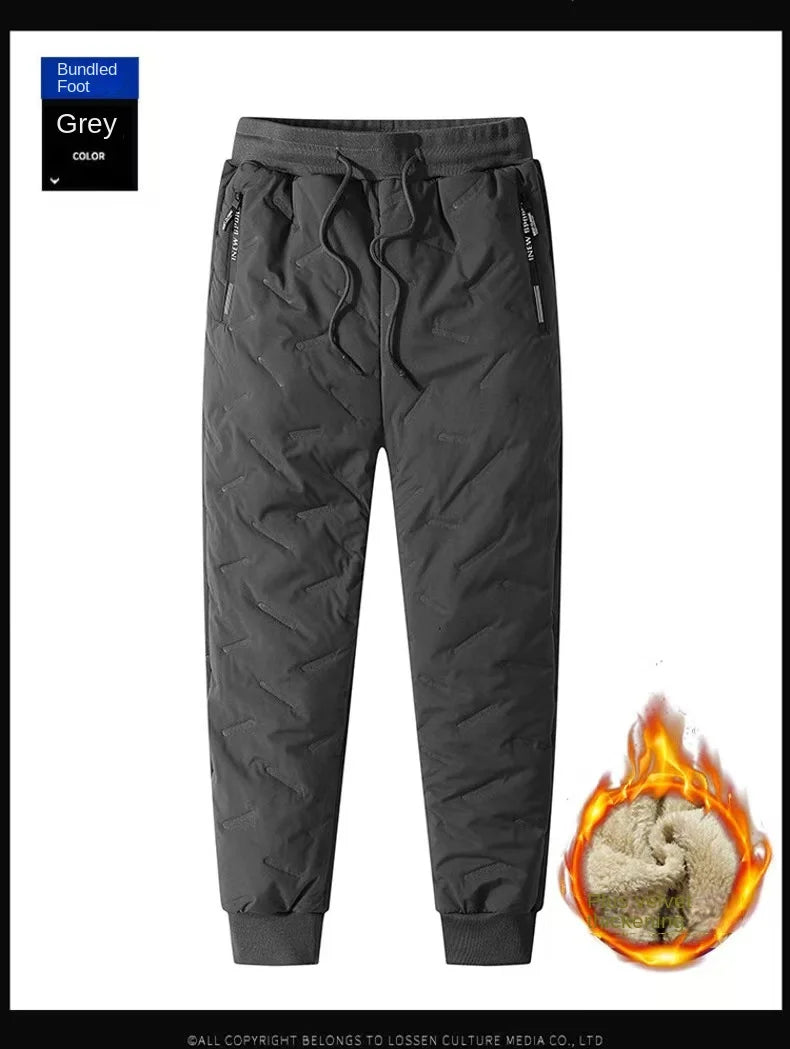 Men's Cashmere-Lined Thick Cotton Pants — Warm Winter Casual Trousers