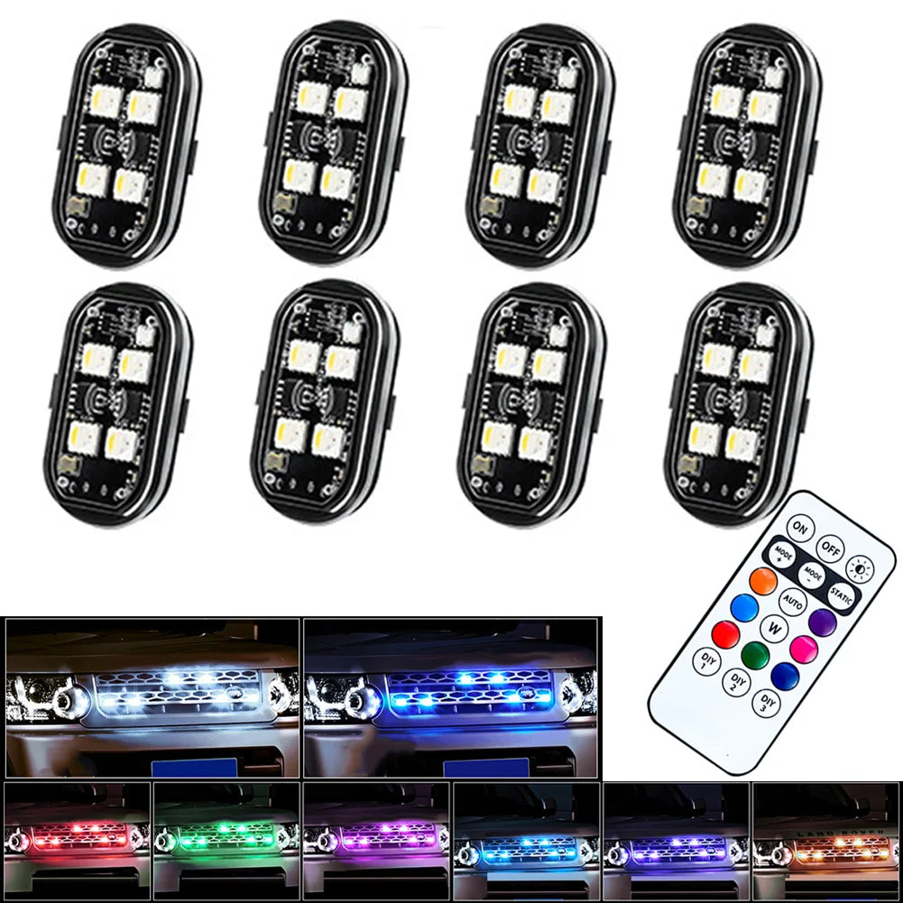 Wireless LED Strobe Car Atmosphere Lights — 8 Colors