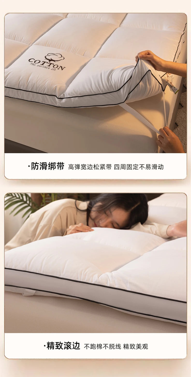 Hotel-Grade Thickened Mattress Topper – Soft Cushion for Single & Double Beds, Dorm & Home