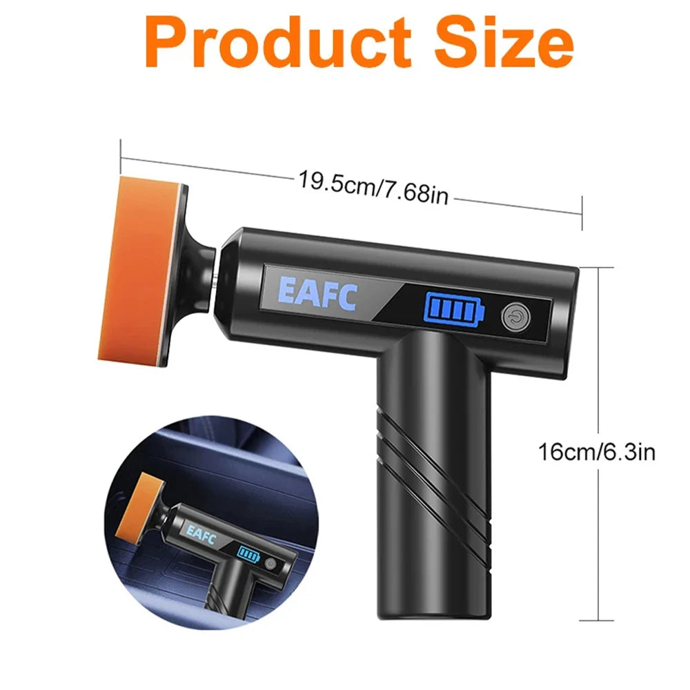 EAFC Cordless Car Polisher with 3-Inch Pads