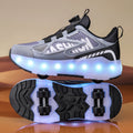Children's 4-Wheel LED Light Roller Skate Shoes – Removable Wheeled Rolling Sneaker for Kids