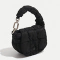 Cotton Pleated Cloud Dumpling Bag – Mini Ruched Flap Top Handle Bag for Shopping & Date
