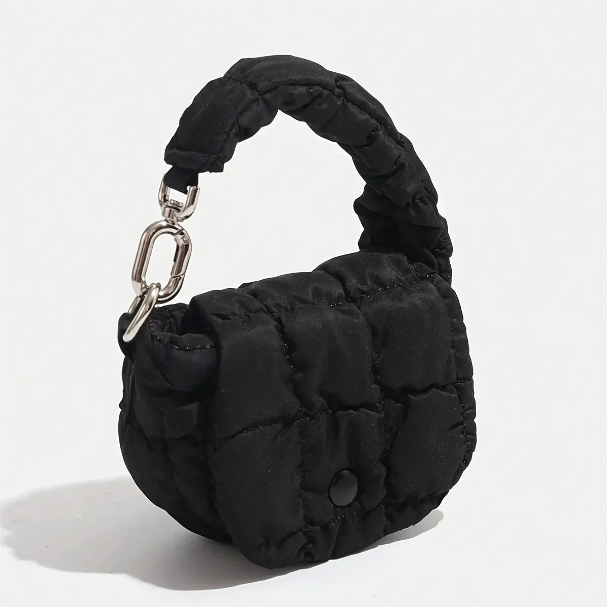 Cotton Pleated Cloud Dumpling Bag – Mini Ruched Flap Top Handle Bag for Shopping & Date