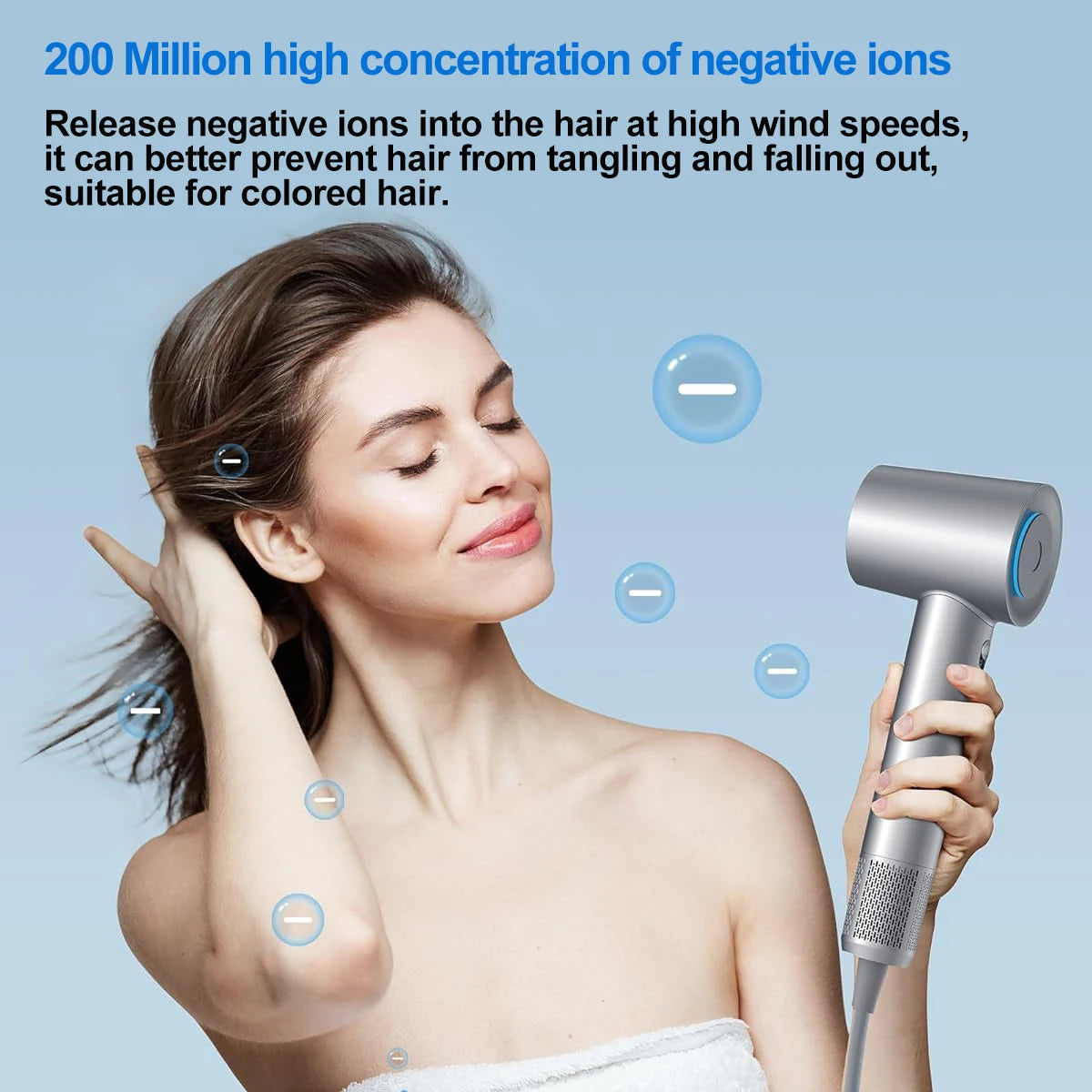 ABIR SU9 High-Speed Hair Dryer – 200M Negative Ions, 360° Magnetic Nozzle, 1600W, Low Noise