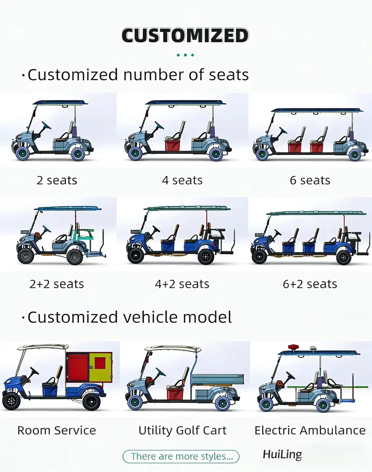 Airo The Most Popular 8-seater Electric Golf Carts in the United States, 6+2-seater Sightseeing Carts, and 8-seater Golf Carts