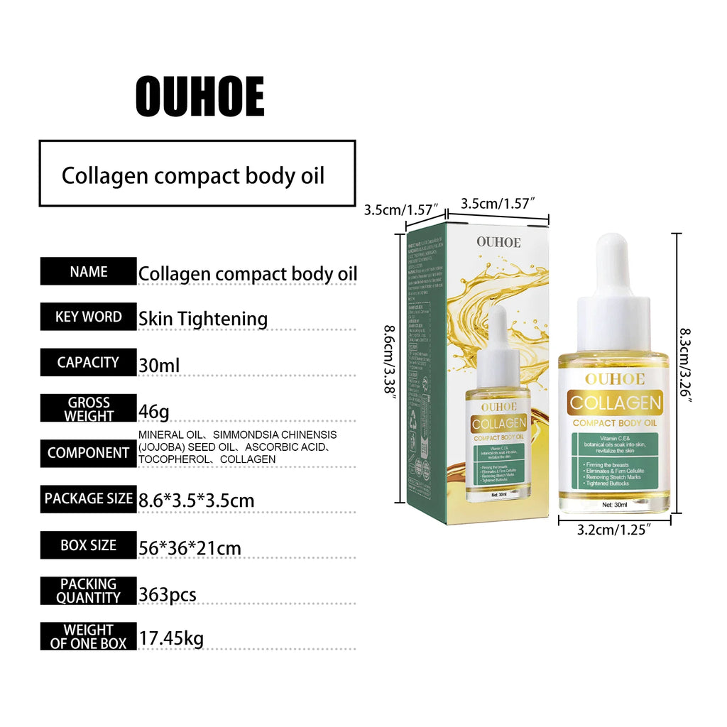 Ouhoe Collagen Body Oil — Skin Tightening, Firming & Anti-Stretch Mark Massage Oil 30ml