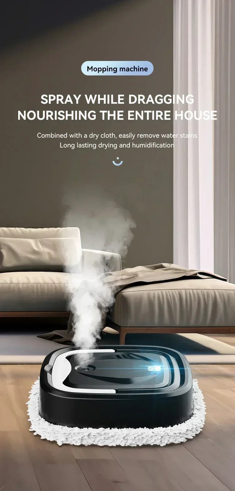 Smart Robot Vacuum Cleaner – 2000Pa Suction, Sweep & Mop, Smart Mapping for Pet Hair