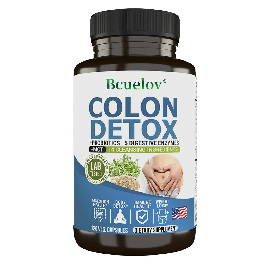Colon Cleanser Detox Supplement – Bowel Cleansing with Psyllium Husk & Probiotics