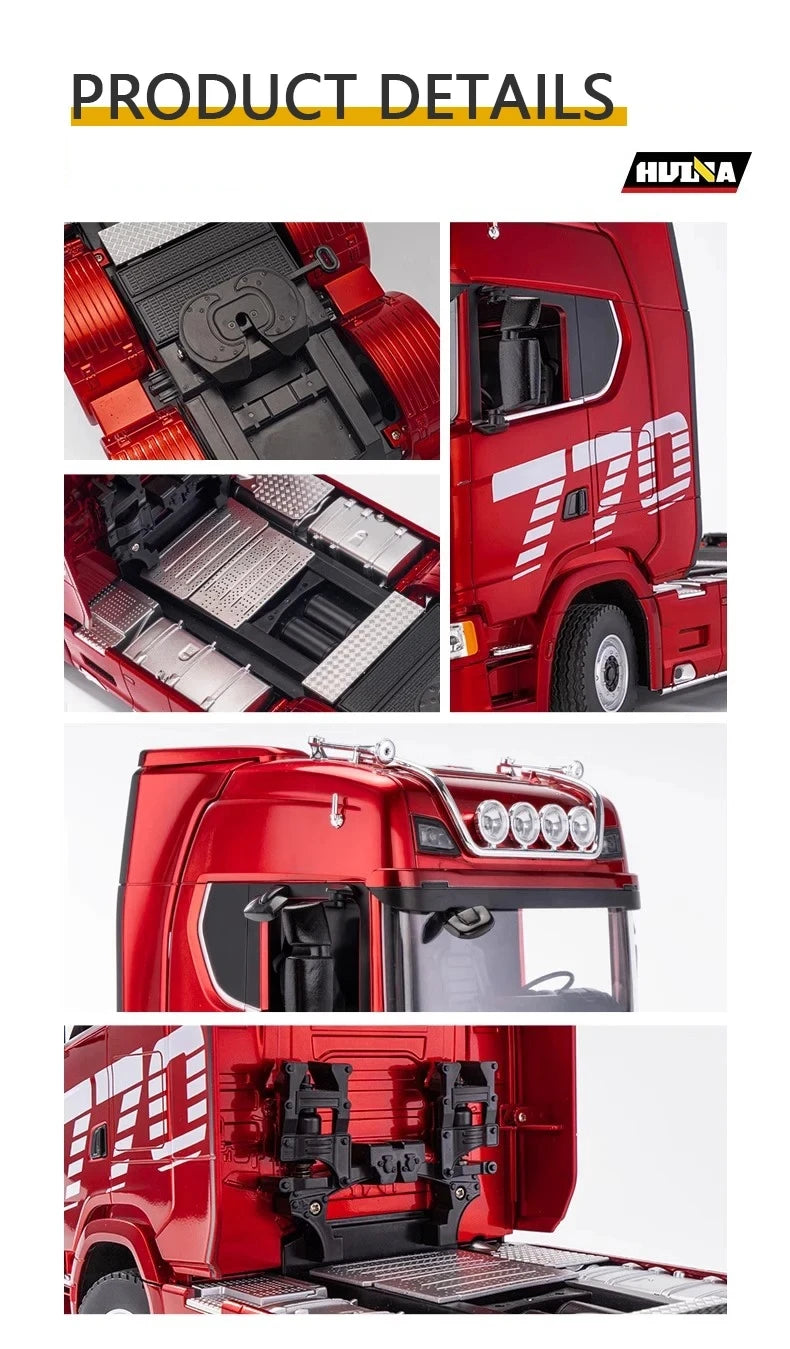 HUINA 1501 1:18 Scale RC Semi Trailer Truck with Sound & Lights – 770S Flatbed Engineering Model