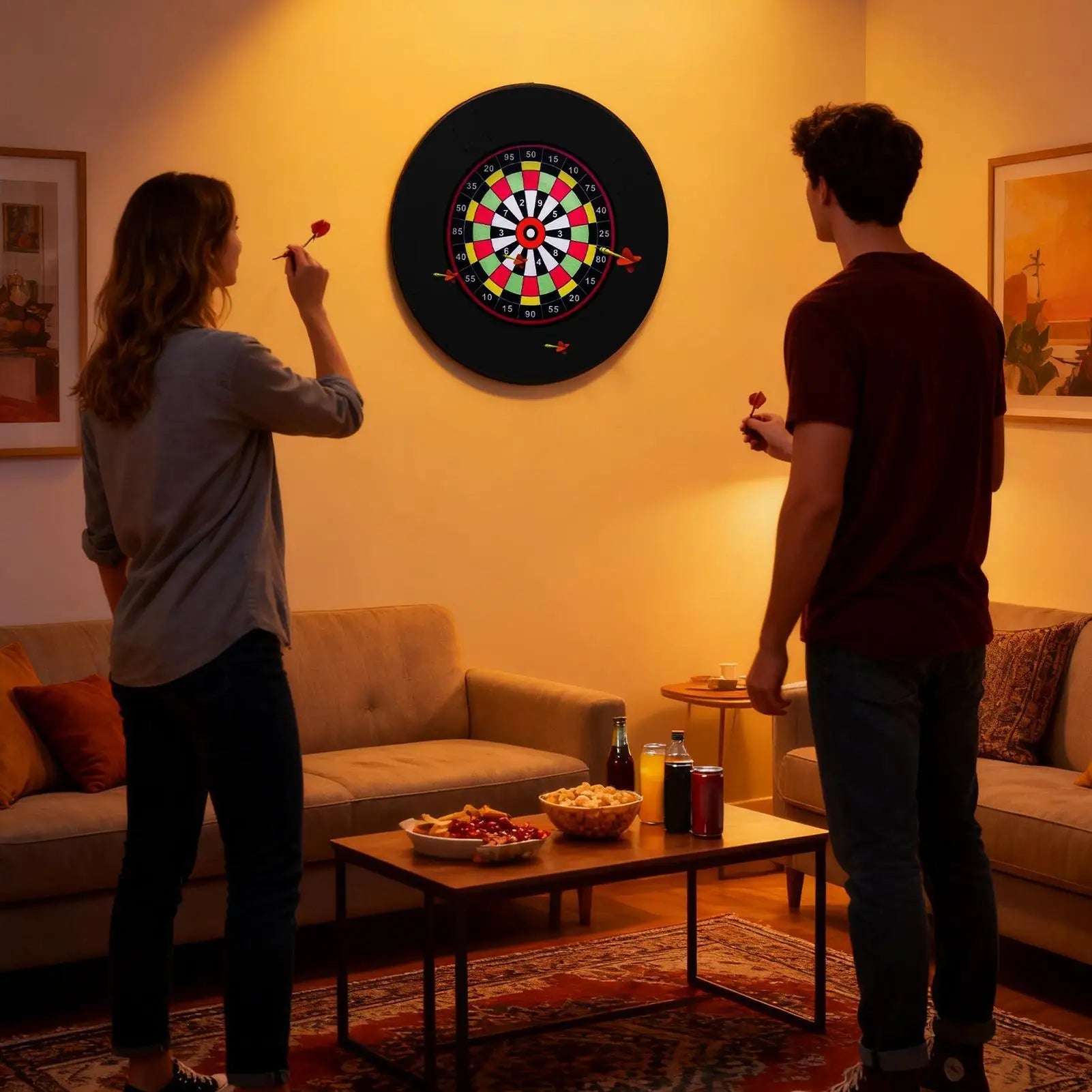Dartboard Surround – 18-Inch Wall Protector, Noise Reduction Foam Ring for Steel Tip Darts, Game Room & Bar