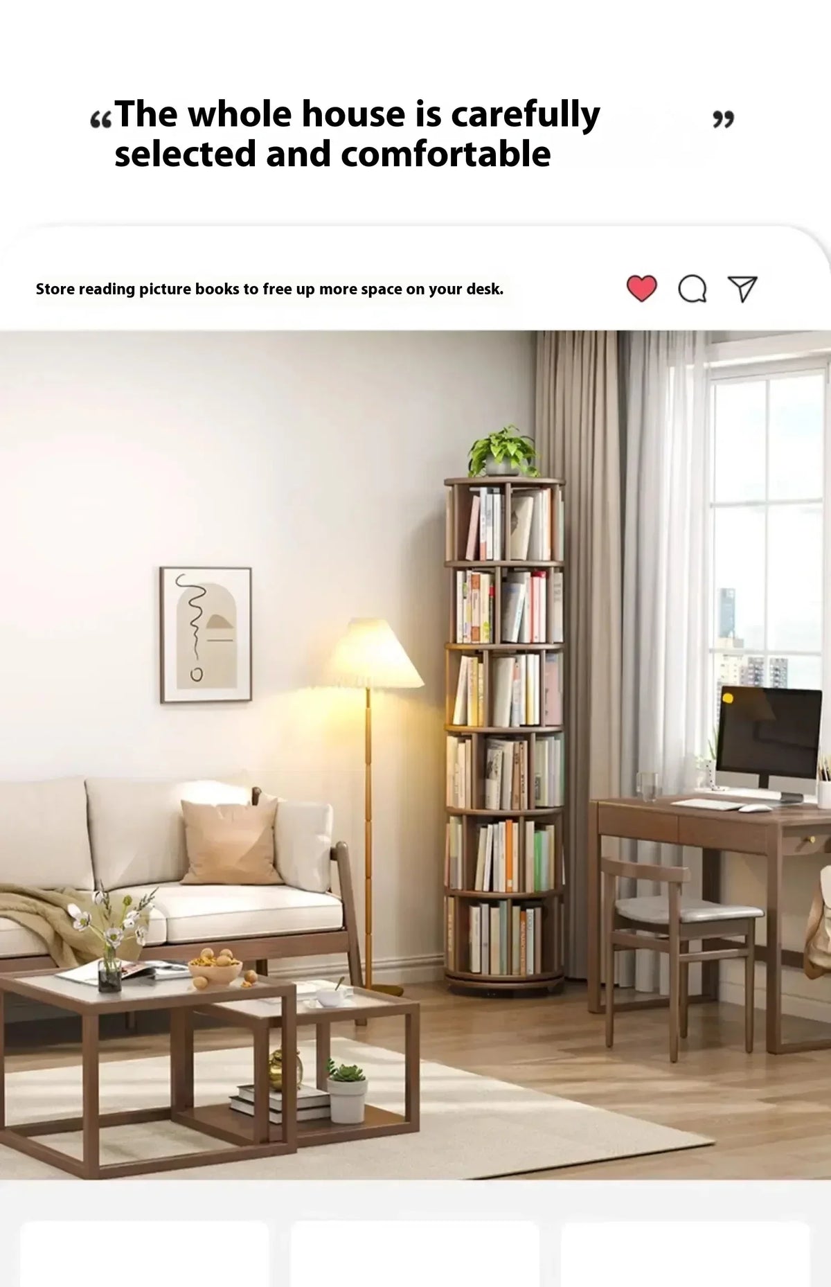 Vintage Rotating Bookcase – Compact Wooden Miniature House Display Shelf
