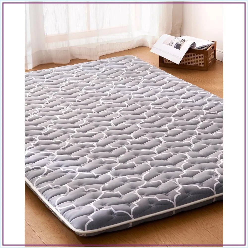 Next-Level Floor Sleep — 6th Gen Japanese Floor Futon Mattress | 9-Layer 100% High-Density Foam, Twin 39"x80", Washable Cover