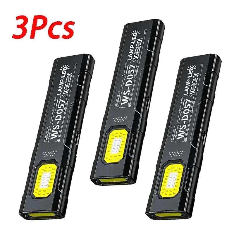 Tactical EDC Work Light – 1200 Lumen, 8-Speed COB+LED, Type-C, Tail Magnet, Pen Clip, MOLLE Compatible