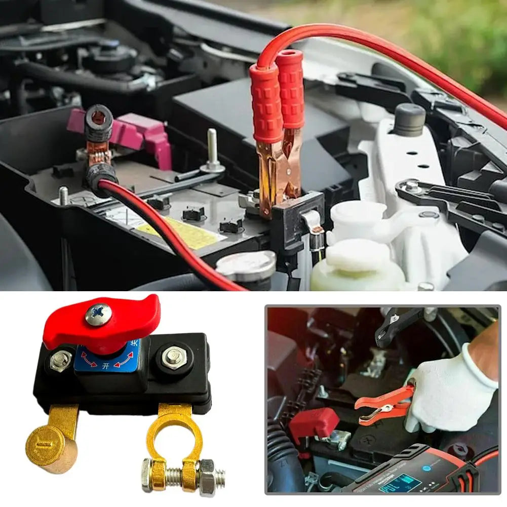 Battery Disconnect Switch 12V/24V – Car Battery Isolator Cut Off Anti-Leakage Power Shut Off for Trucks RV & Marine
