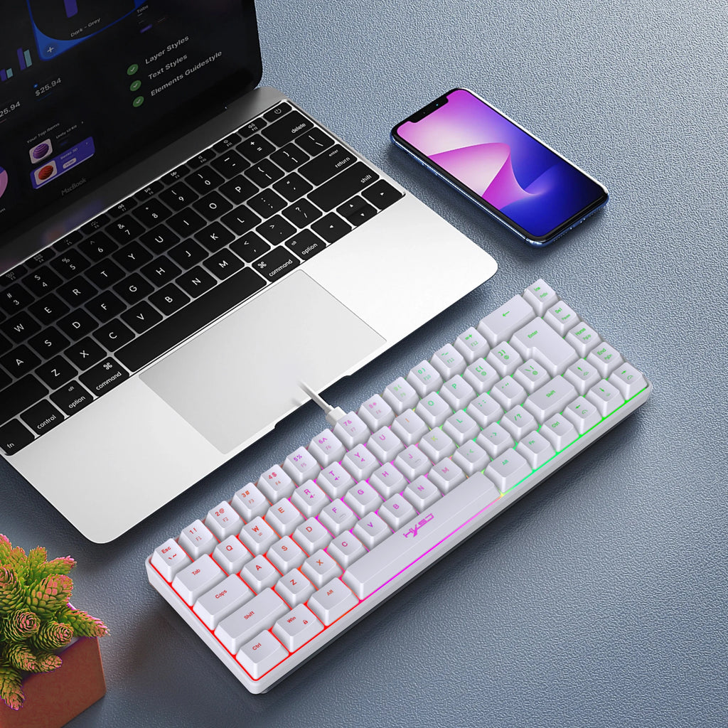 68-Key RGB Gaming Keyboard — USB Wired, 20 Backlight Modes, Multi-Language Layout for PC & Laptop