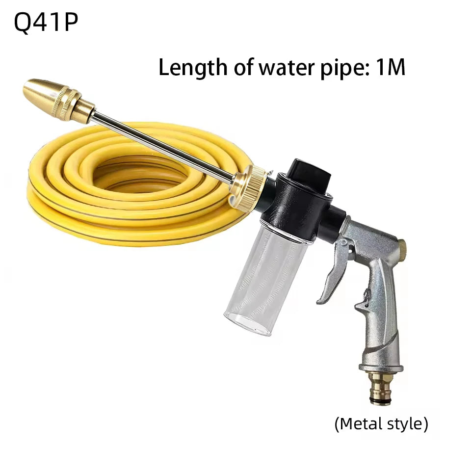 360° Rotating High-Pressure Water Gun – Car Wash Kit & Garden Sprinkler, Plastic or Metal, 1m–20m Hose Options