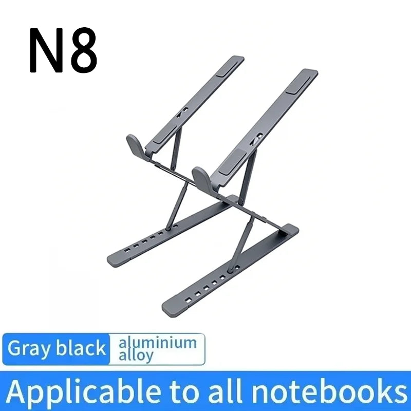 Aluminum Alloy Foldable Laptop Stand | Anti-Slip, Height-Adjustable, Portable, Compatible with MacBook & All Laptops