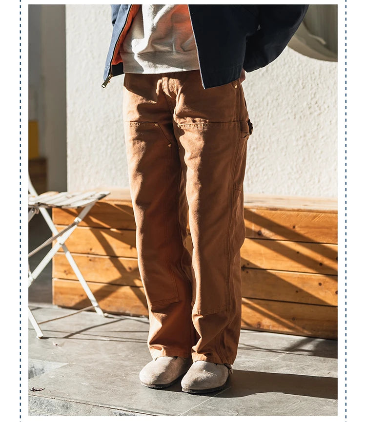 Double Knee Canvas Work Pants – Men's Heavyweight Cotton Carpenter Pants