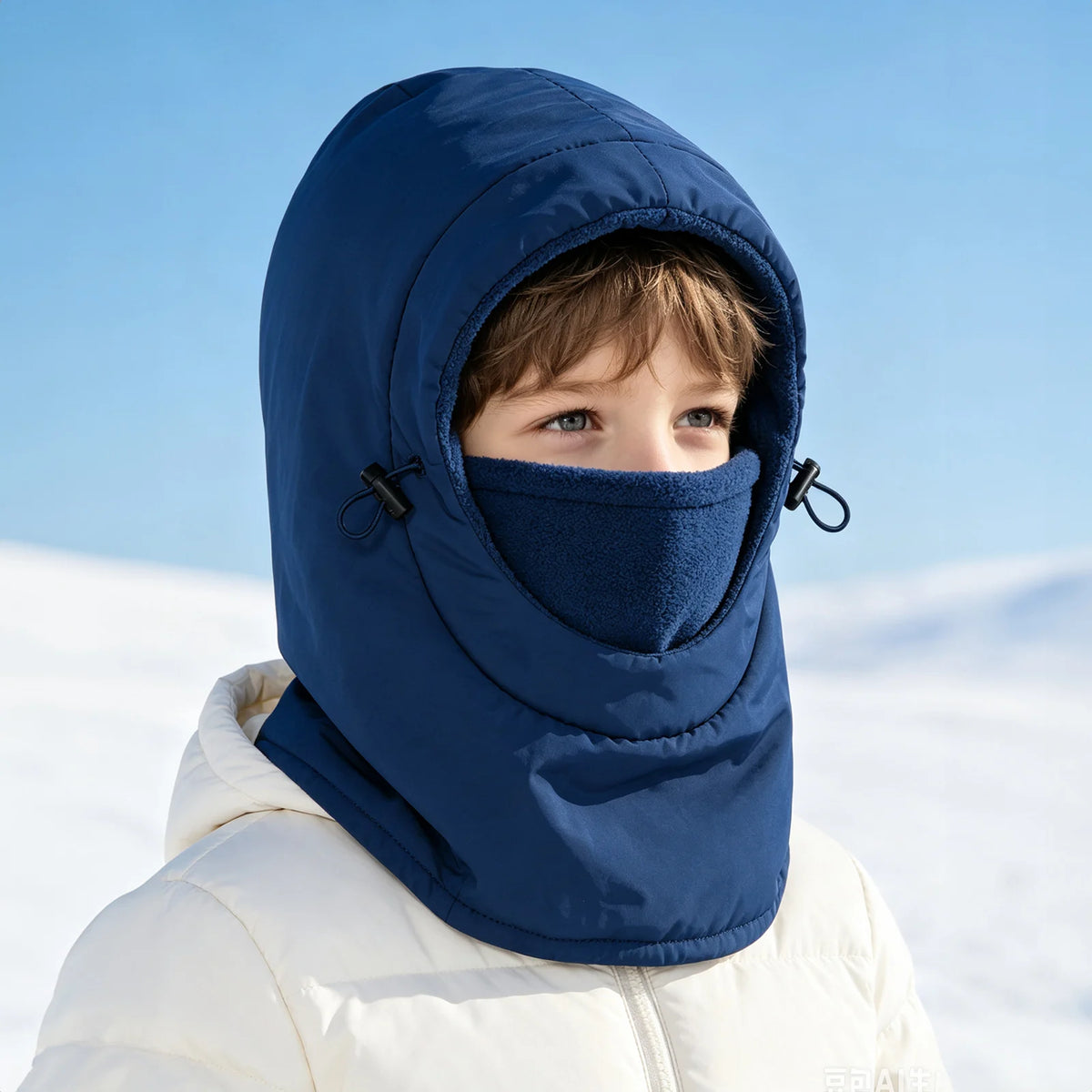 Kids' Fleece Winter Hood with Face and Neck Cover
