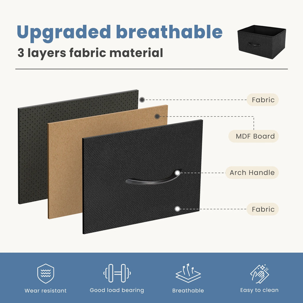 JHK 7-Drawer Dresser & Storage Chest – Fabric Drawers, Clothes Organizer for Bedroom & Living Room