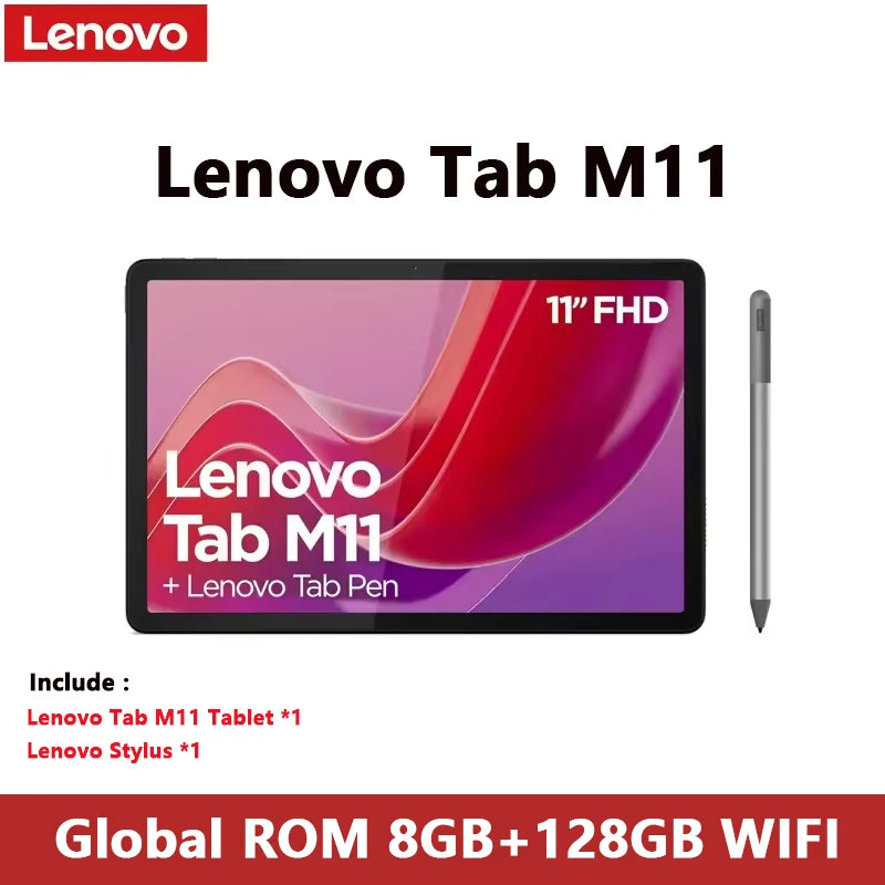 Lenovo Tab M11 11" Android 13 Tablet – 8GB RAM, 128GB, 4G LTE, Widevine L1, 7040mAh