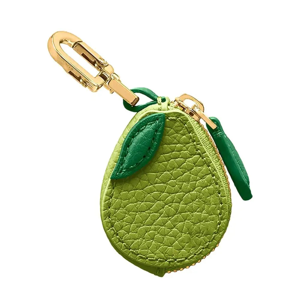 Cute Fruit Shape Leather Coin Purse – Mini Zipper Earphone Bag, Keychain Pendant Wallet for Women & Girls