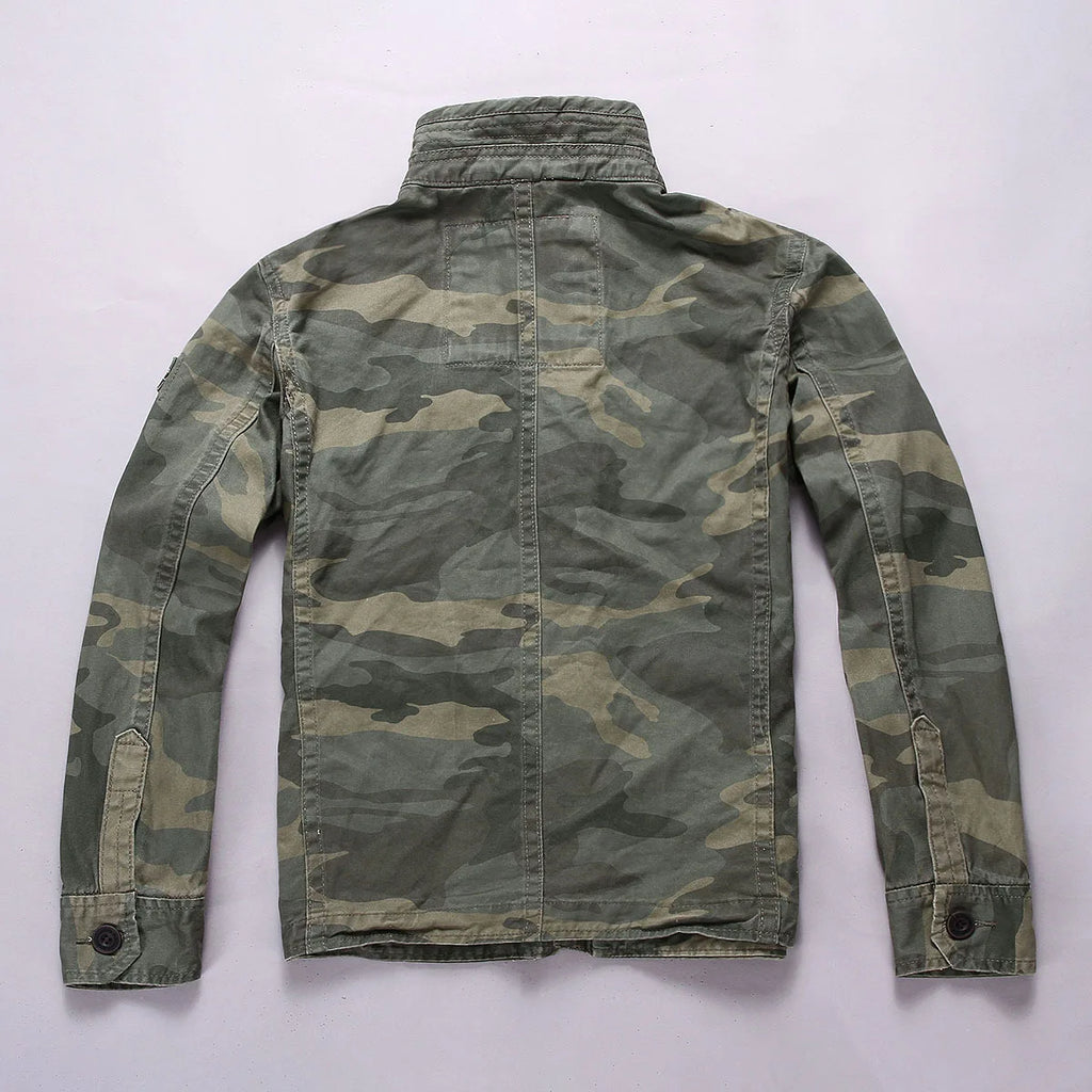 Men's Camouflage Cotton Cargo Jacket – Zip Front