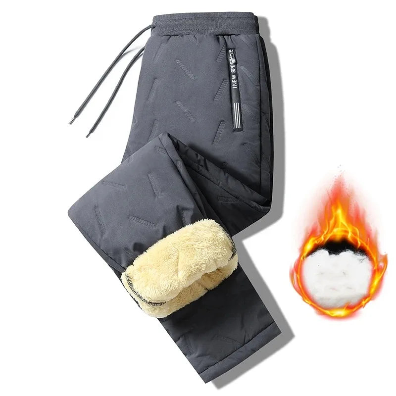 Women's Warm Plush Straight Leg Drawstring Pants — Thickened Winter Sport Trousers