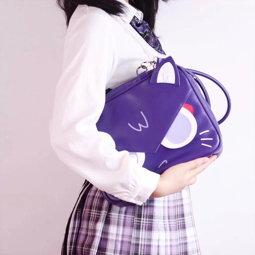 miyagawa Cat Pattern Waterproof Ita Underarm Crossbody Bag – Multi-Function Kawaii Shoulder Bag for Women