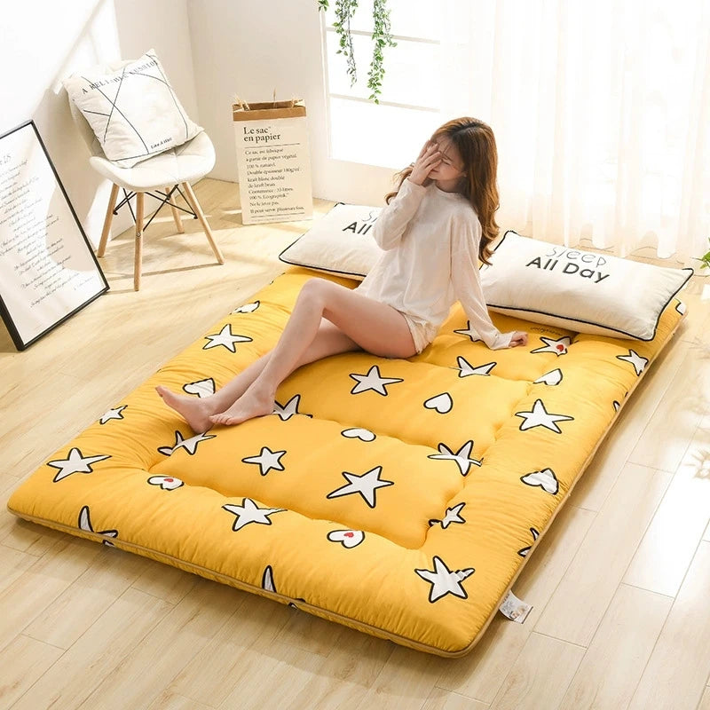 Japanese Style Thick Mattress – Student Dormitory Tatami, Single & Double, Foldable Floor Mattress