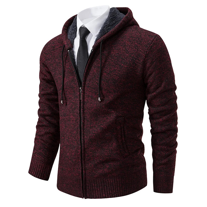 Men's Fleece Zip Cardigan Jacket — Warm Casual Layering Piece