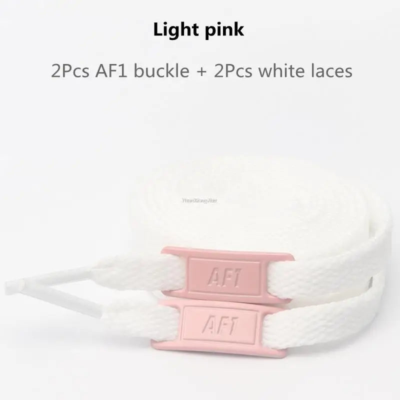 AF1 Shoelaces Combination Set — White Flat Laces & Shoe Decoration for Air Force One Sneakers