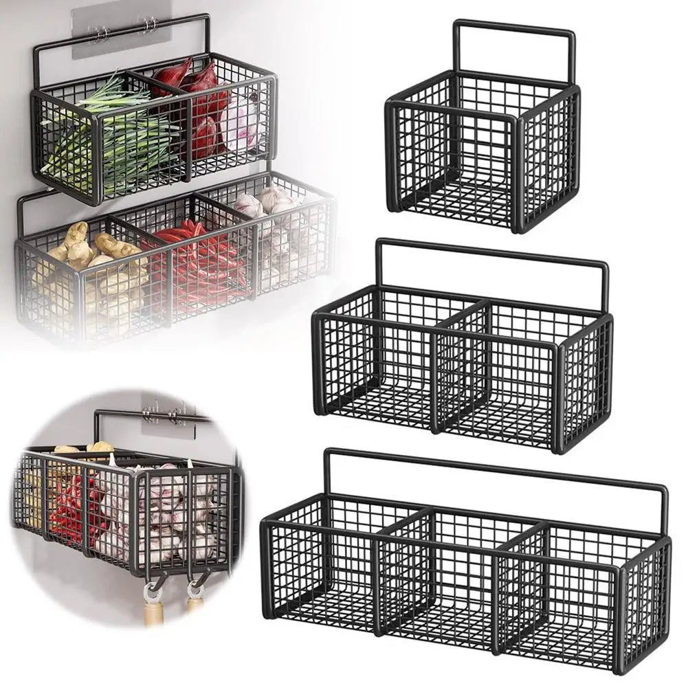 Wall-Mounted Metal Kitchen Shelf — Multi-Function Bath & Shampoo Organizer