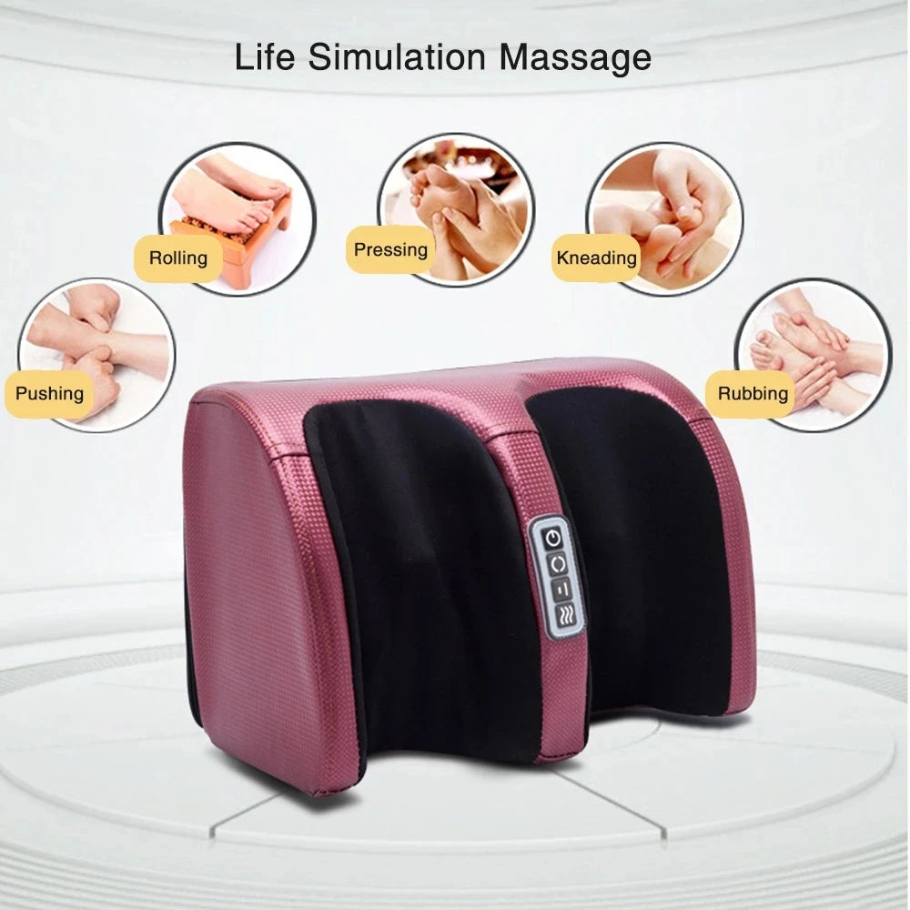 Electric Shiatsu Foot Massager — Heated Kneading Roller for Calf & Foot Pain Relief