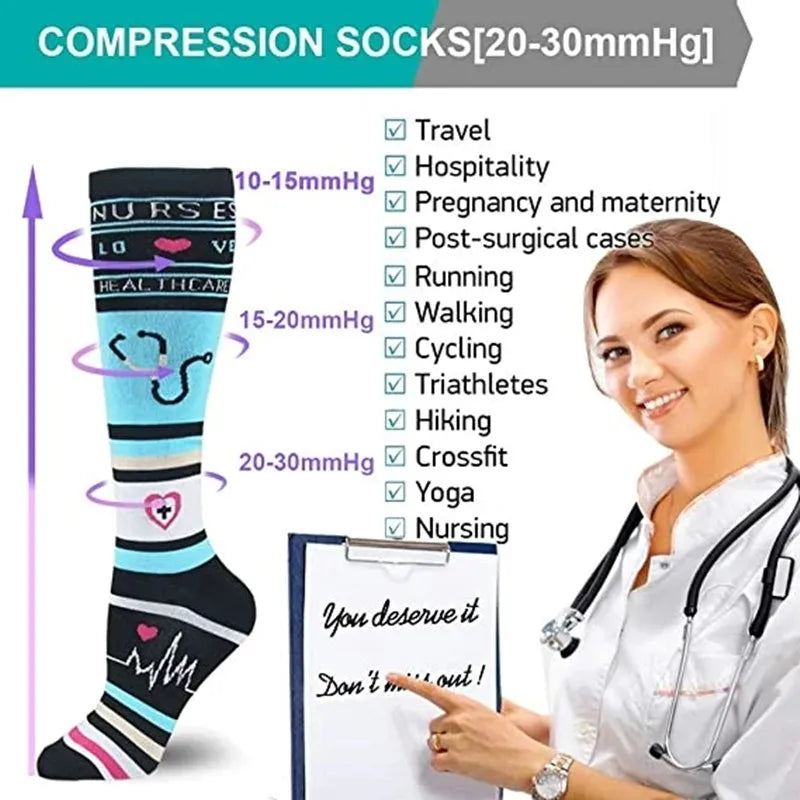 Compression Socks – Medical Grade 20-30mmHg for Varicose Veins, Diabetes & Running (58 Styles)
