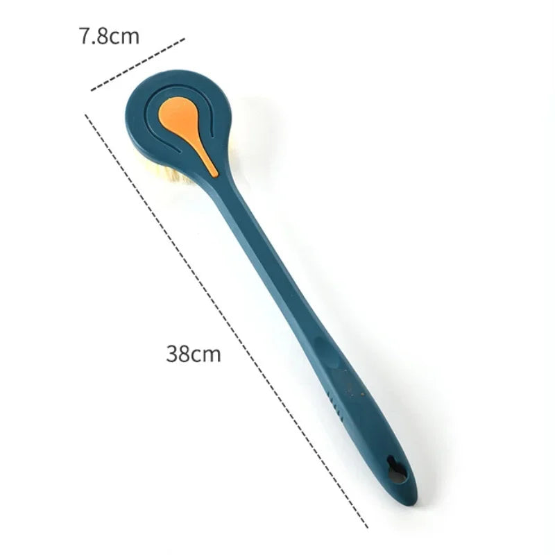 Long Handle Soft Hair Bath Brush – Back Ball Scrubber & Mud Massage Shower Body Brush