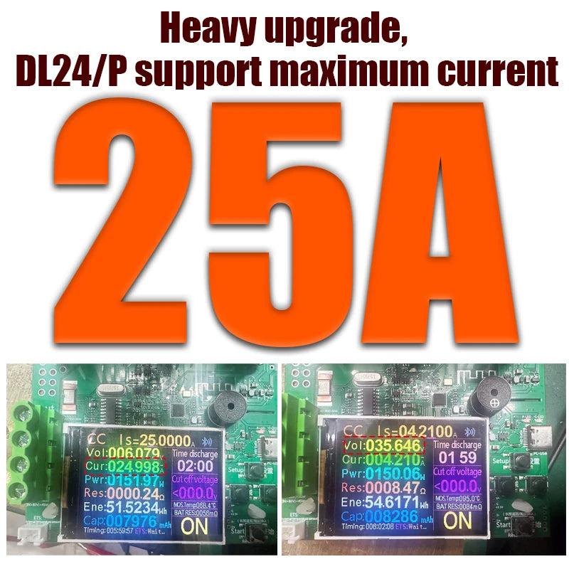 150W 25A Battery Capacity Tester – DC USB Electronic Load & Lithium Discharge Monitor with PC App