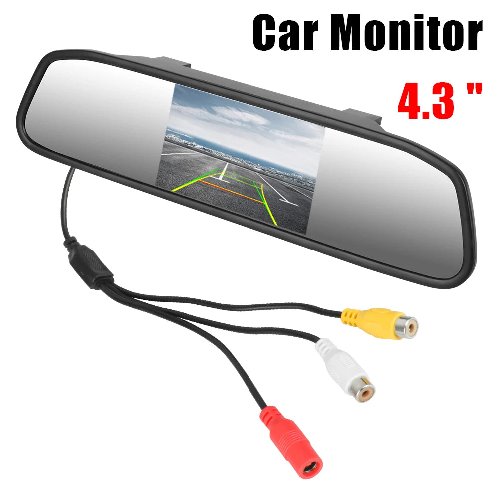4.3" HD Car Rear View Mirror Parking Monitor — Backup Camera Display