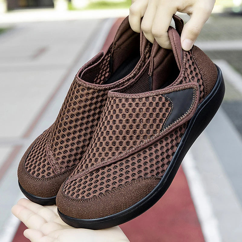 Wide Box Open Shoes for Elderly – Adjustable Diabetic Orthopedic Sandals