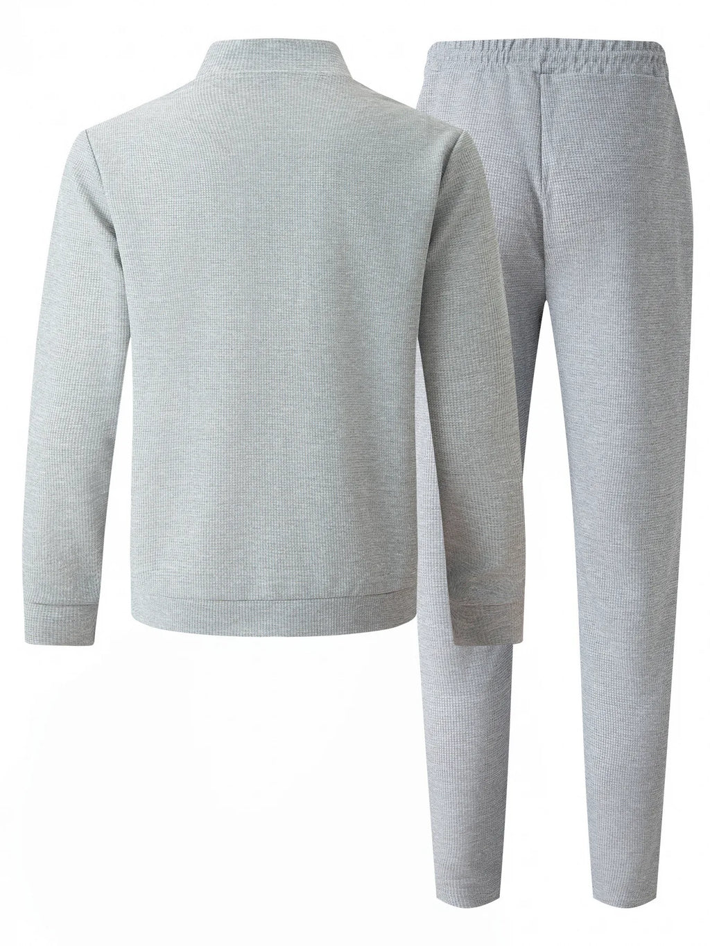Men's Waffle Knit Baseball Jacket & Pants Set – Casual High Street Co-Ord